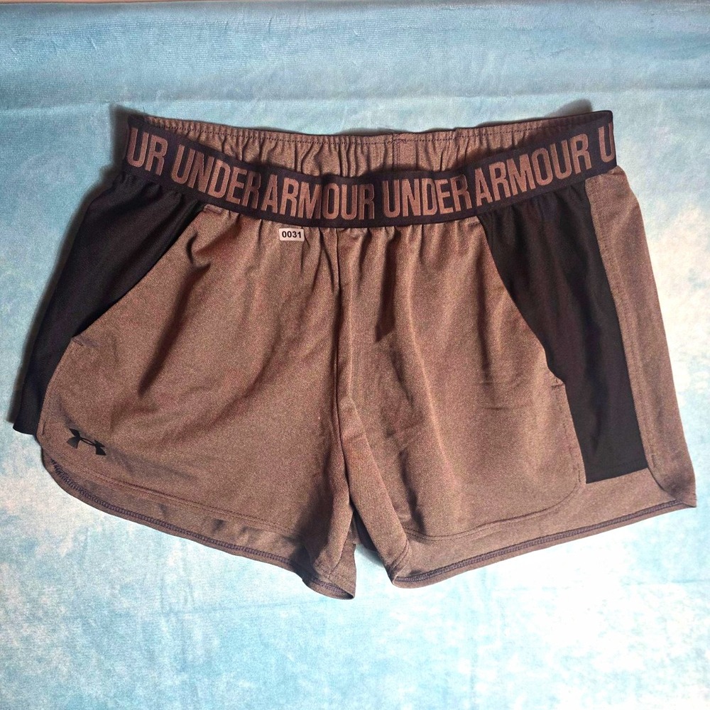 Under Armour HeatGear Men's Loose Athletic Shorts L Gray/Black Drawstring 4"
